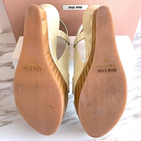 Miu Miu White Patent Leather Platform Sandals DIY - Picture 8 of 8